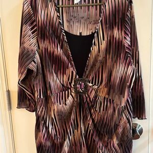 Maggie Barnes Stylish Multicolor Pleated Top